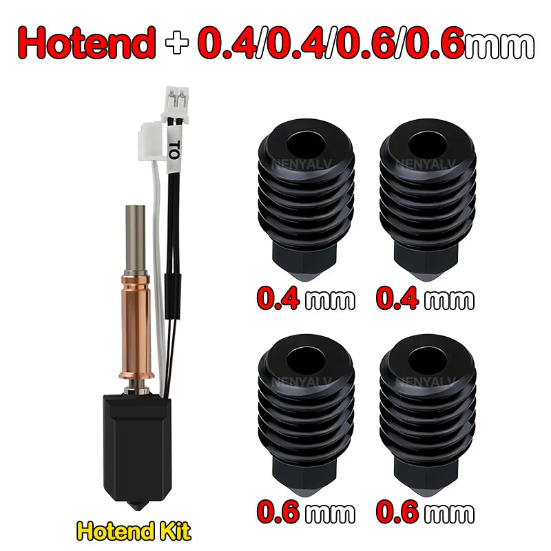 (T102) New Hotend Upgrade Kits.  For ANYCUBIC, Kobra 3 2.0, Kobra 3 Combo,Brass,Copper,Hardened Steel Nozzle.