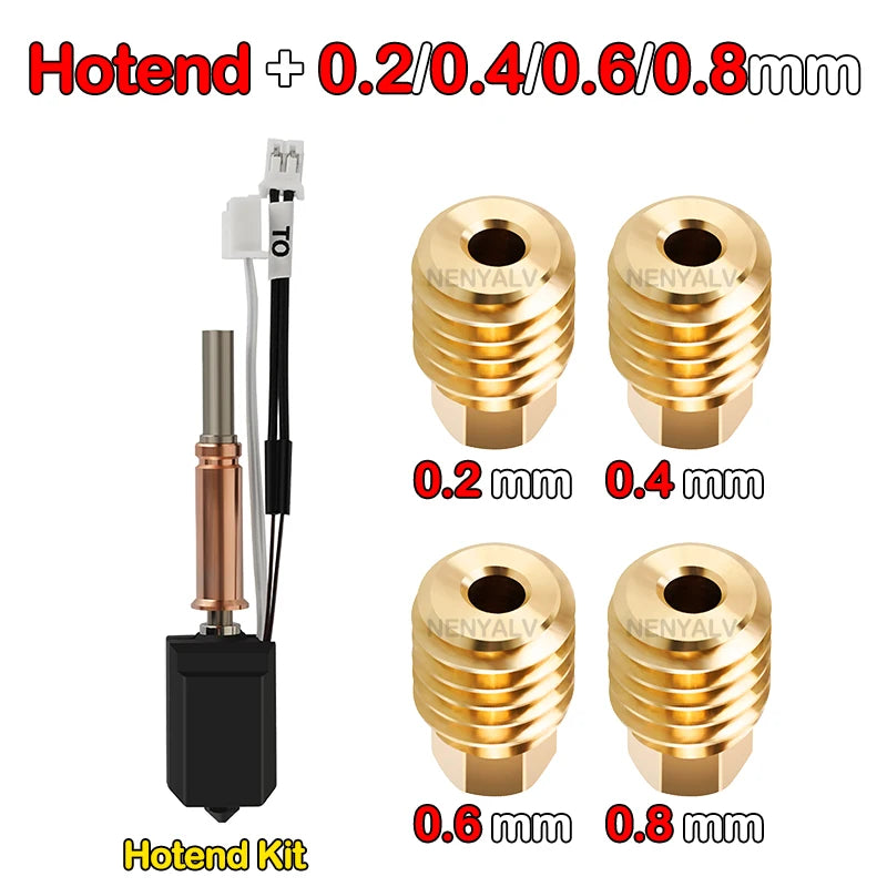 (T102) New Hotend Upgrade Kits.  For ANYCUBIC, Kobra 3 2.0, Kobra 3 Combo,Brass,Copper,Hardened Steel Nozzle.