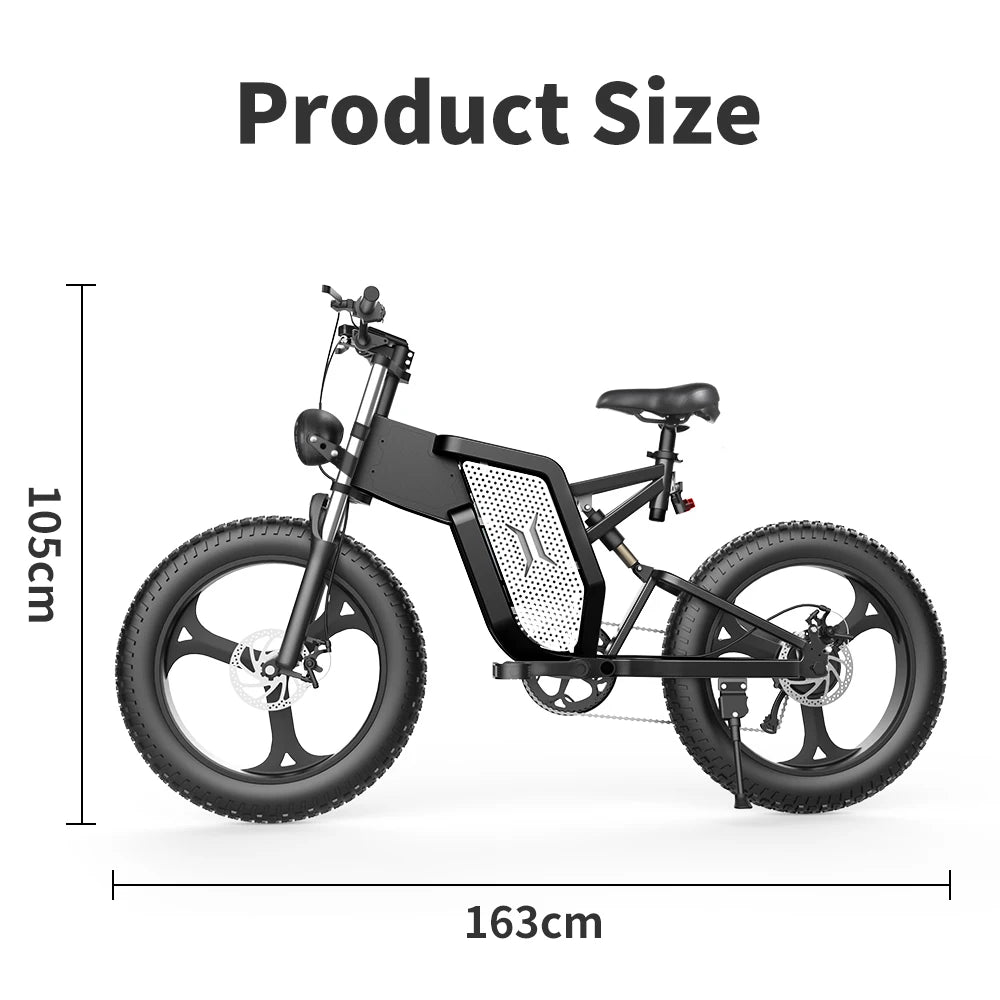 (V111) DEEPOWER,Mountain eBike,20" Fat Tires,2000W, 48V,35AH,For Adults.