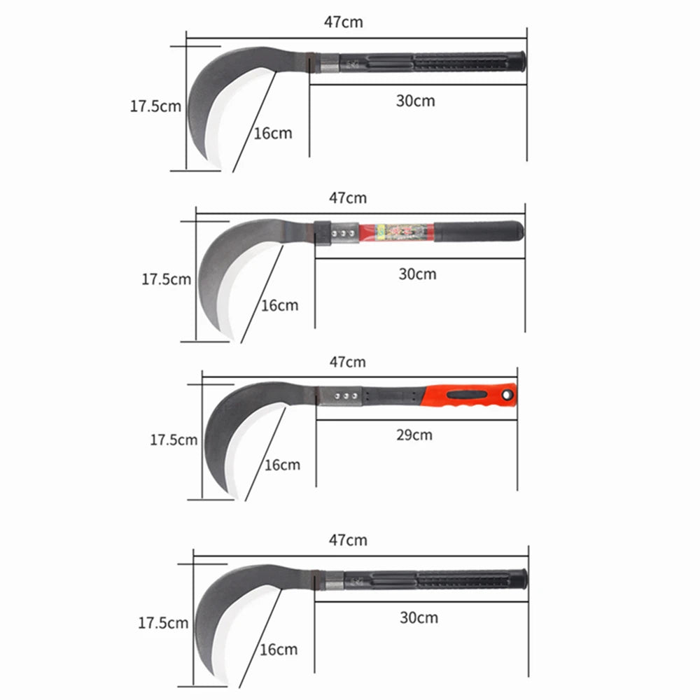 (S134) High Manganese Steel Sickle, Agricultural/Gardening Tool, Anti-slip Handle,Sharp Blade.