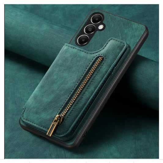 (Y103) Zipper Wallet Case For Samsung Galaxy A15 Back Cover.