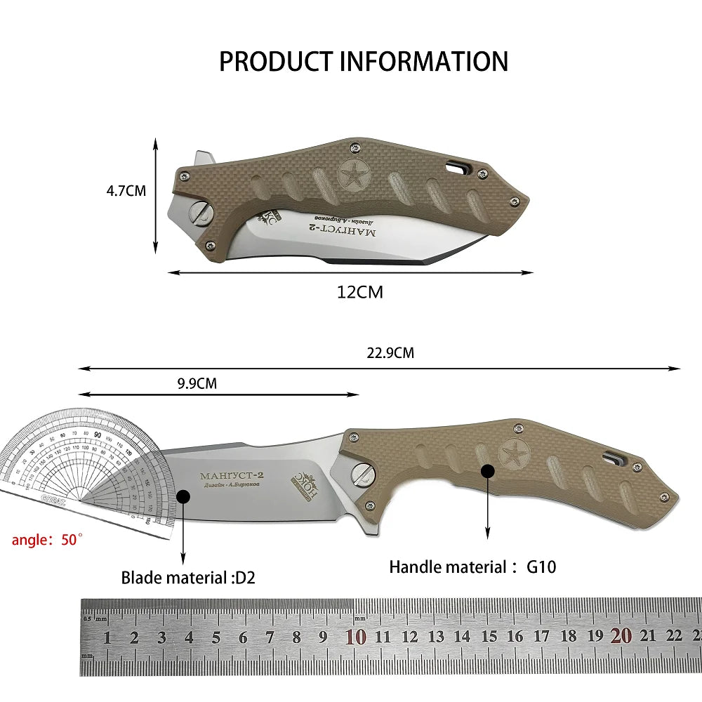 (S111) HOKC,Folding Pocket Knife, Ball Bearing, Outdoor,G10 Handle, Survival, EDC.