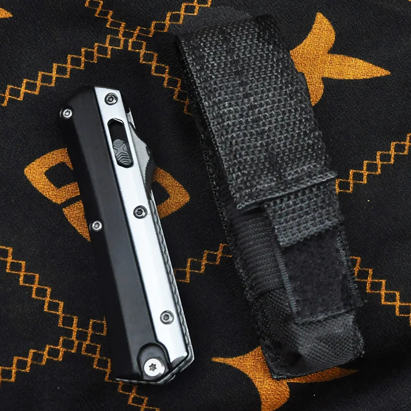 (S145) Glykon Mini Style Micro OTF Knife Tech Pocket Knives M390 Blade Outdoor Camping Self Defense Zinc Aluminum Handle EDC Tools