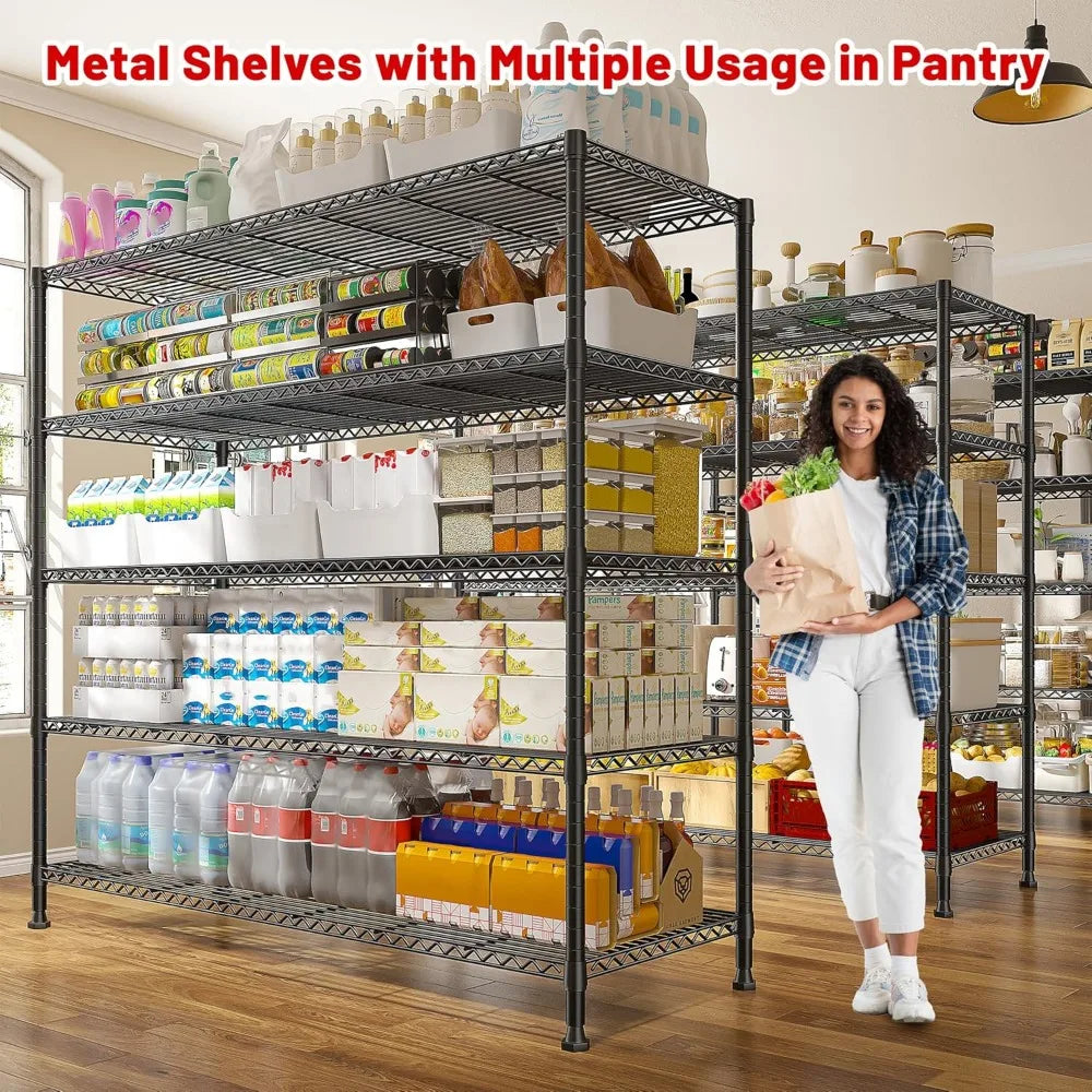 (I106) 5 Tier Adjustable Metal Storage Shelves.