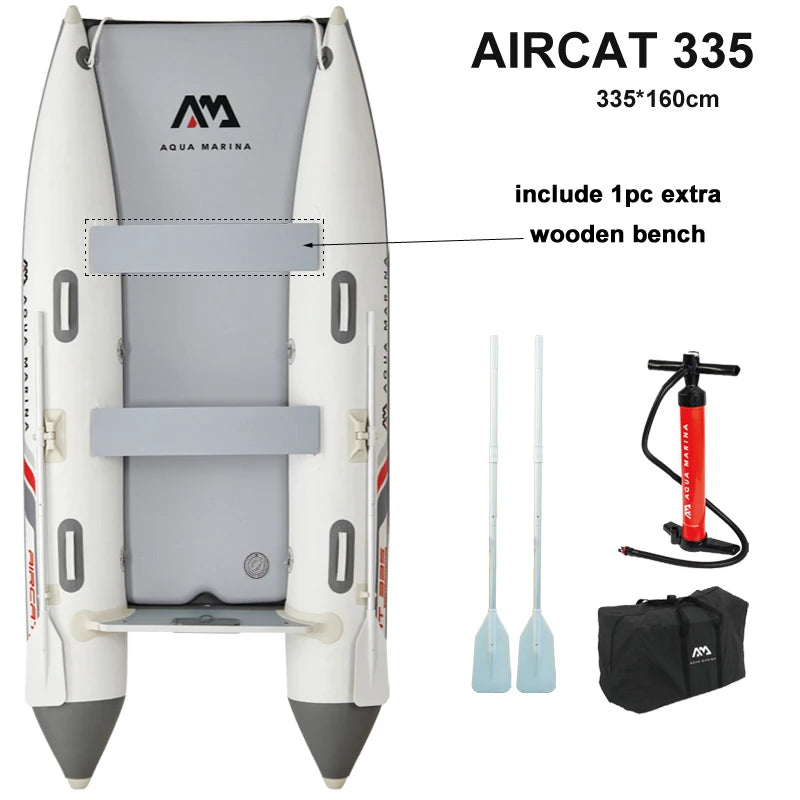 (W105) AQUA MARINA-AIRCAT-A Double Tube Inflatable Boat With A Drop Stitch Floor.Catamaran For Fishing/Water Sports.