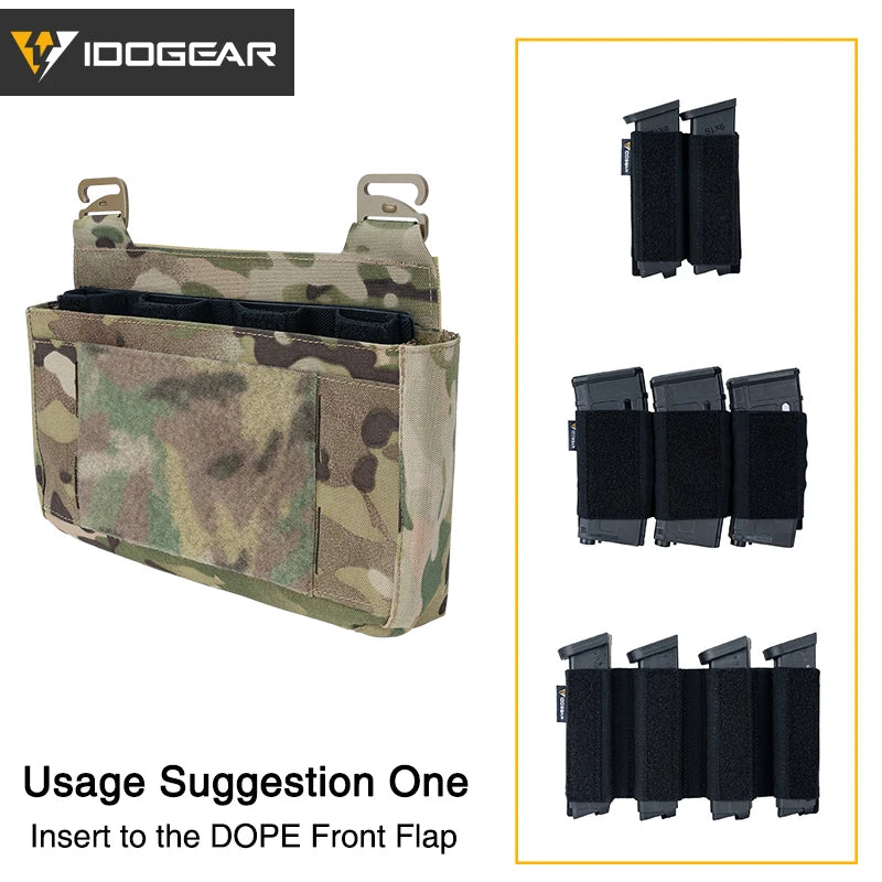 IDOGEAR Tactical Insert Zipper Pouch Double Mag Pouch for 9mm Mag Triple Mag Pouch for 556 Quad Mag Pouch  MP7 MPX UMP45