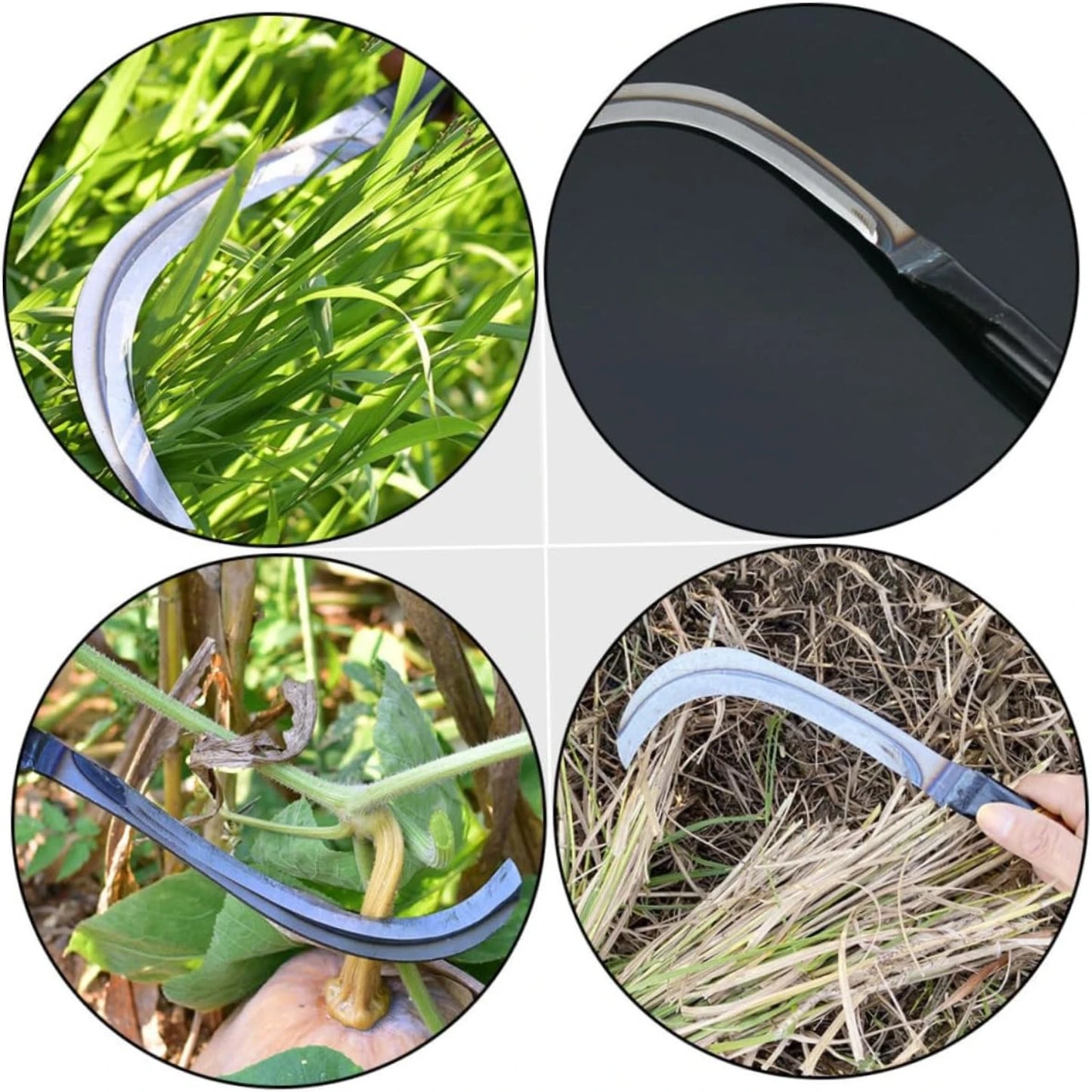 (S137) 2pc.Fierce Steel Willow Leaf Sickle,HarvestGardening,Hand Weeding Tool.