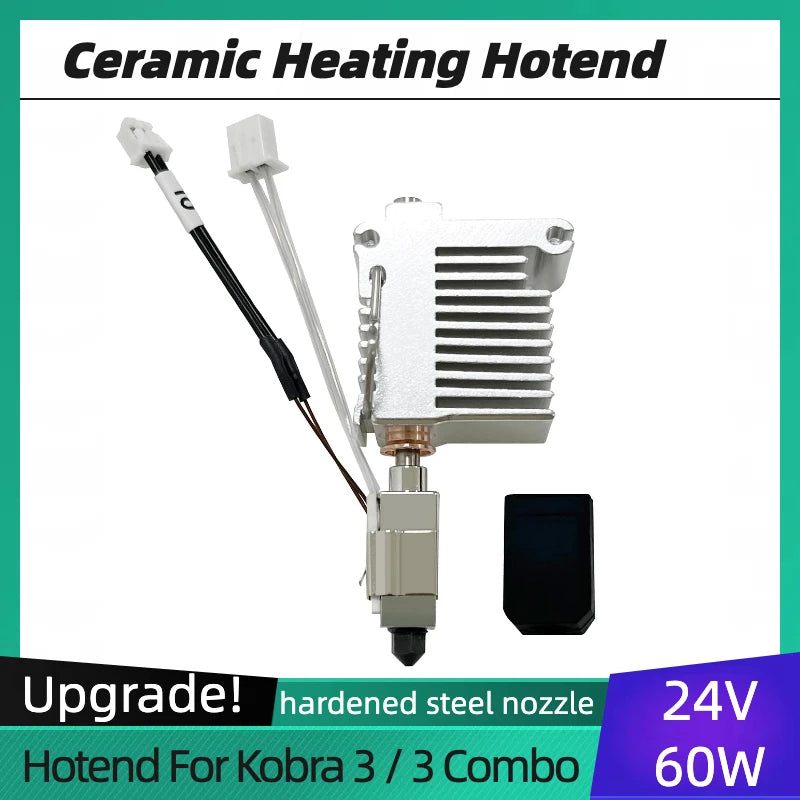 (T104) New,Hotend Upgrade for Kobra 3,Combo 3D Printers,24V,60W,Ceramic Heating,0.4mm.