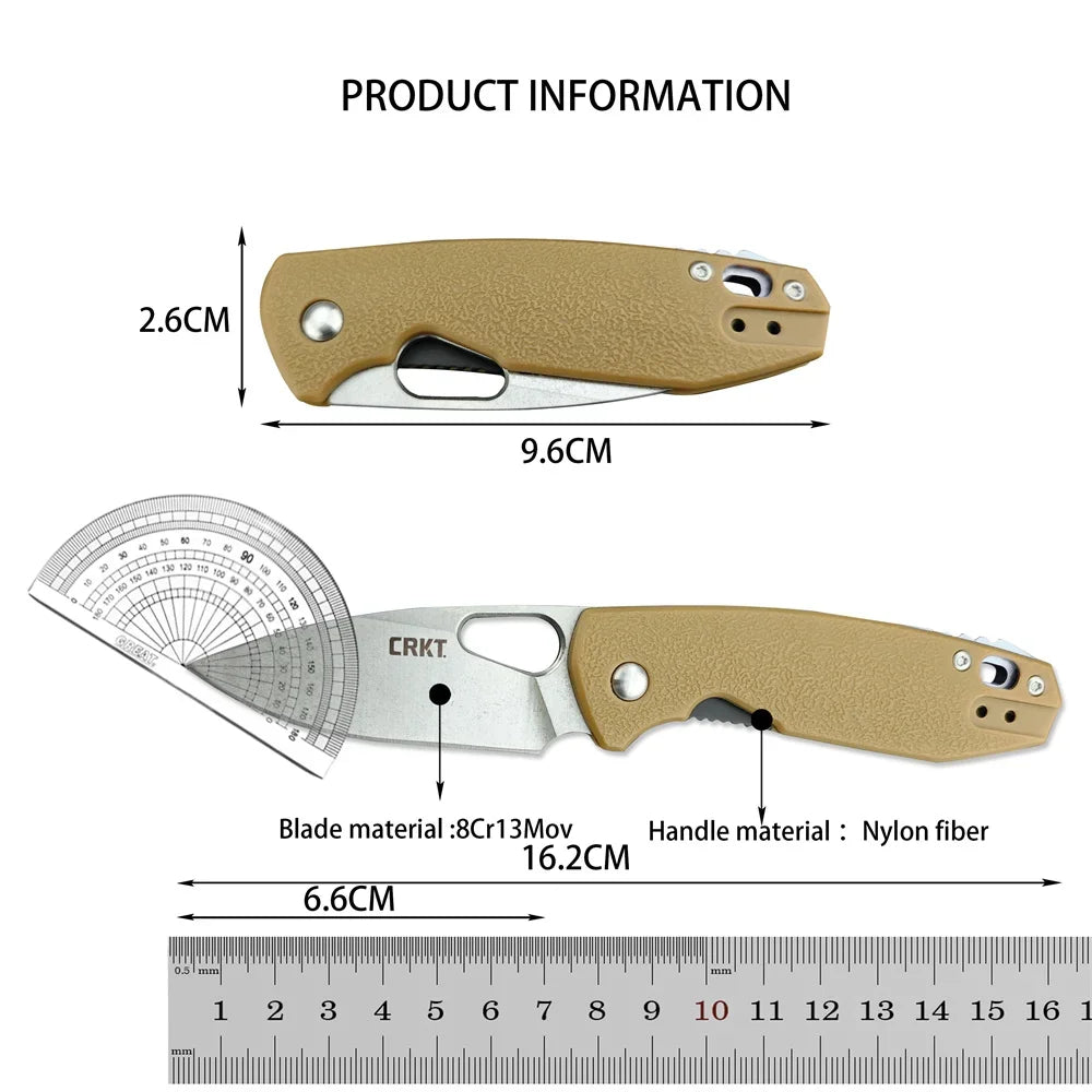 (S114) CRKT,Folding Pocket Knife,Lightweight,CFN Handle, Satin Finished Blade.