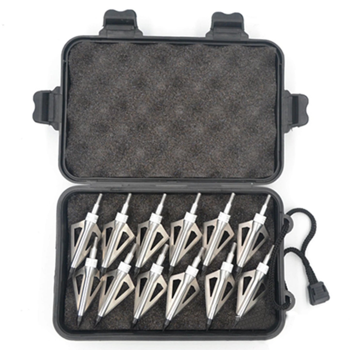 (S116) Broadheads 12pcs Points Tips For Carbon Arrows Arrowheads With Storage Case For Compound Bow Longbow Outdoor Hunting