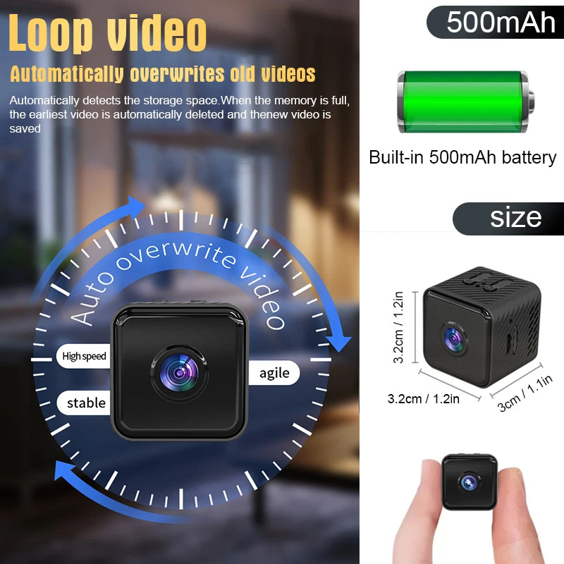 (F102) Mini.Wifi Camera, Wireless Night Vision Camera, Outdoor Sports Video Recording Device.