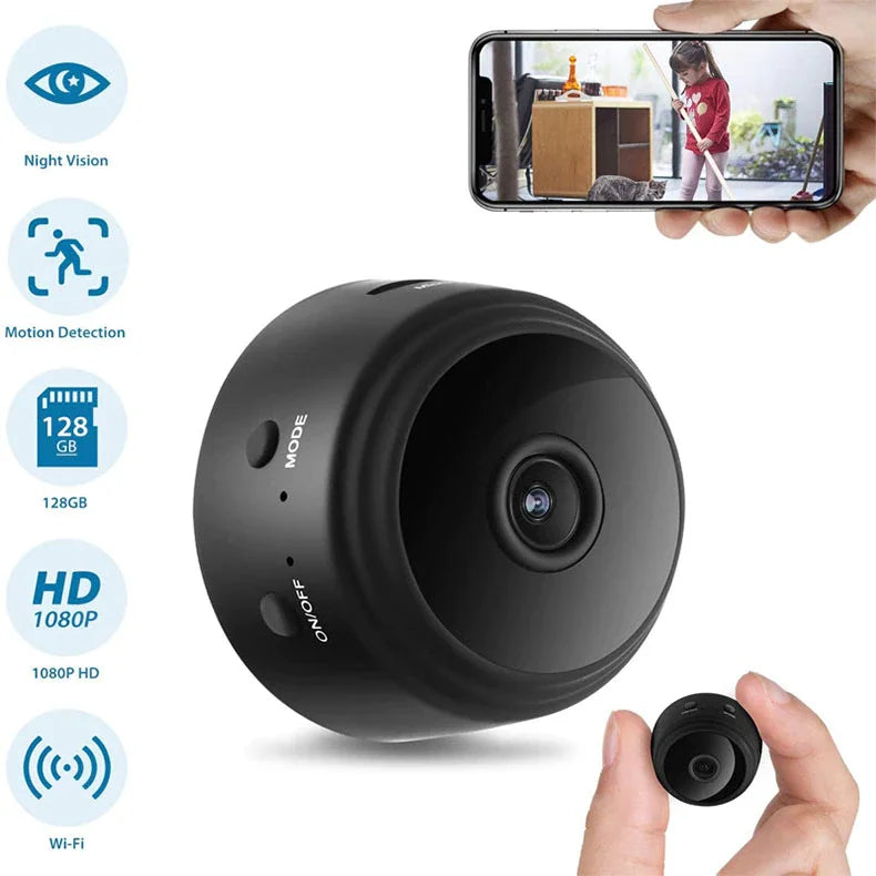 (F103) New,Mini.Wifi.Security Cam.1080P,HD,Night Vision, Remote-Voice Activated Camera.