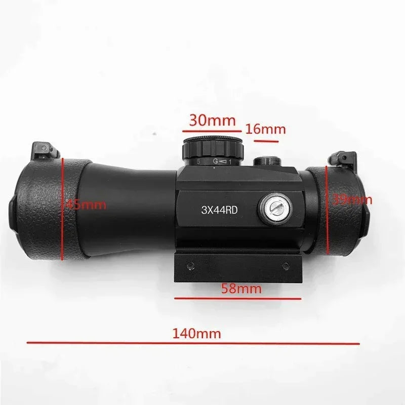 3X44 Green Red Dot Sight Scope M3 Red Dot Tactical Optics Riflescope Fit 11/20mm Rail 1X40 Rifle Sight for Outdoor Shooting